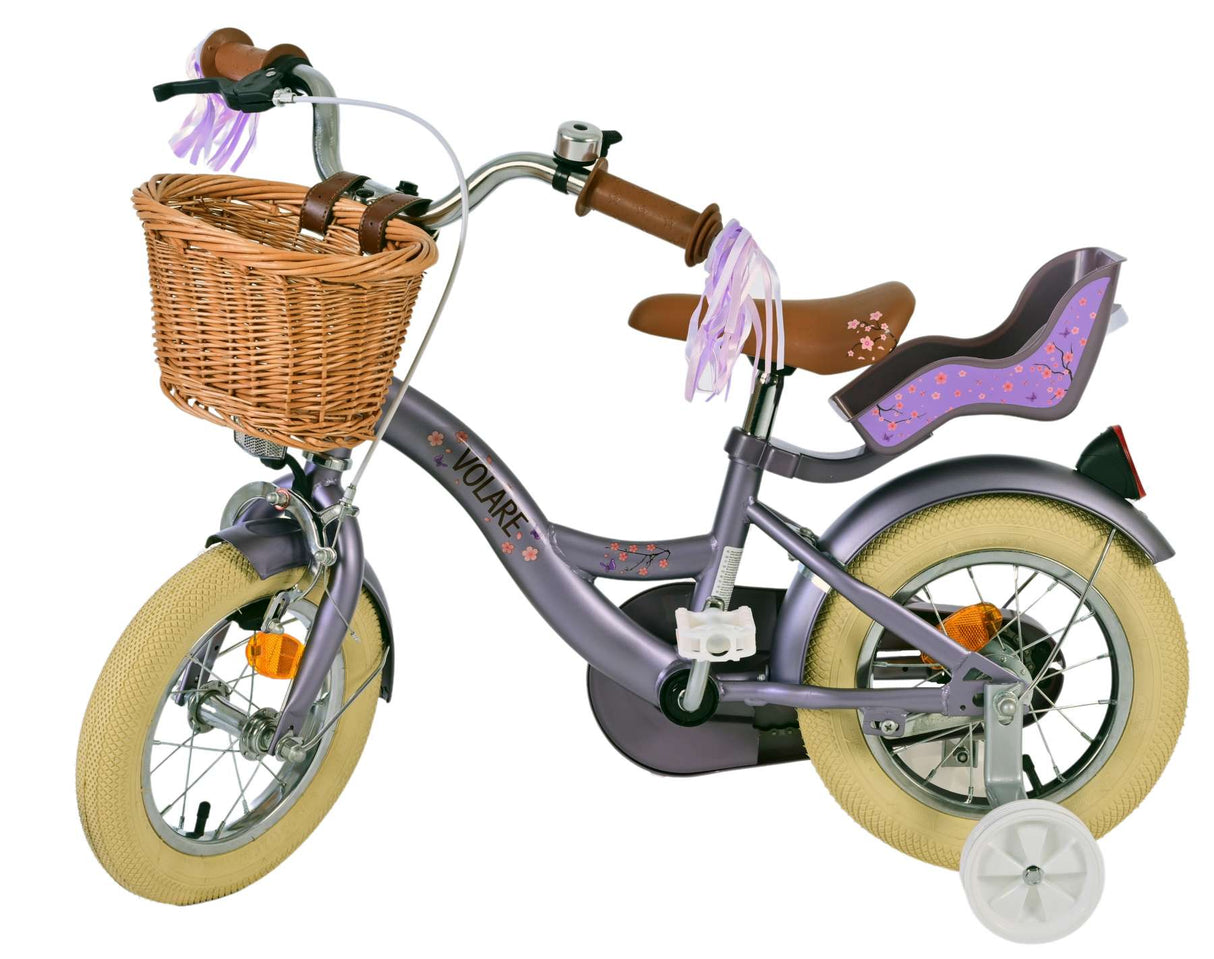 Volare Blossom Children's Bicycle - Girls - 12 pouces - Purple