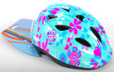 Casco de bicicleta para niños Volare XS Blue Pink Flowers 47-51 cm Modelo extra pequeño