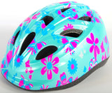 Casco de bicicleta para niños Volare XS Blue Pink Flowers 47-51 cm Modelo extra pequeño