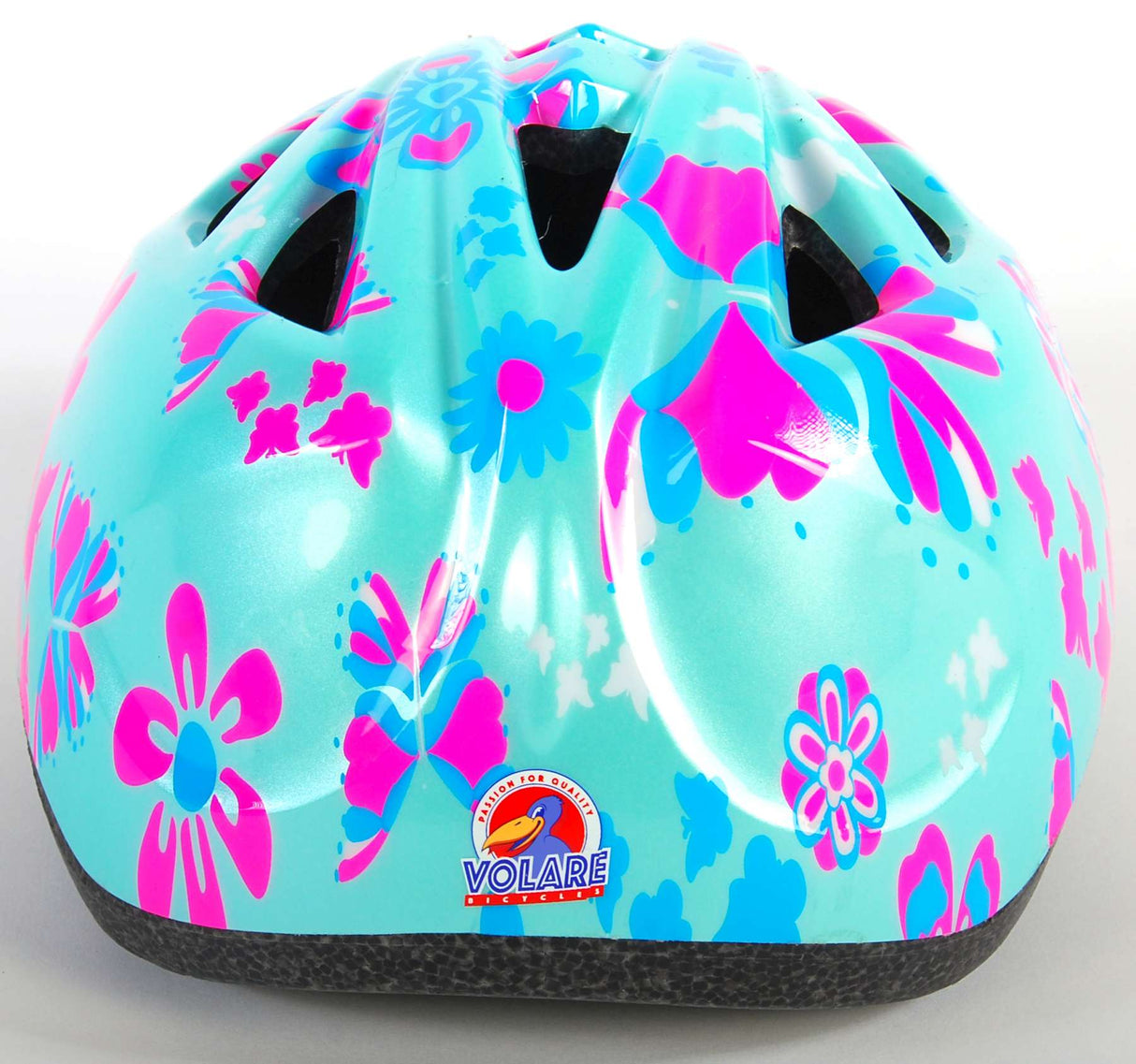 Casco de bicicleta para niños Volare XS Blue Pink Flowers 47-51 cm Modelo extra pequeño