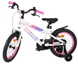 Vélo enfant Volare Lily - filles - 16 pouces - blanc rose violet - deux freins à main
