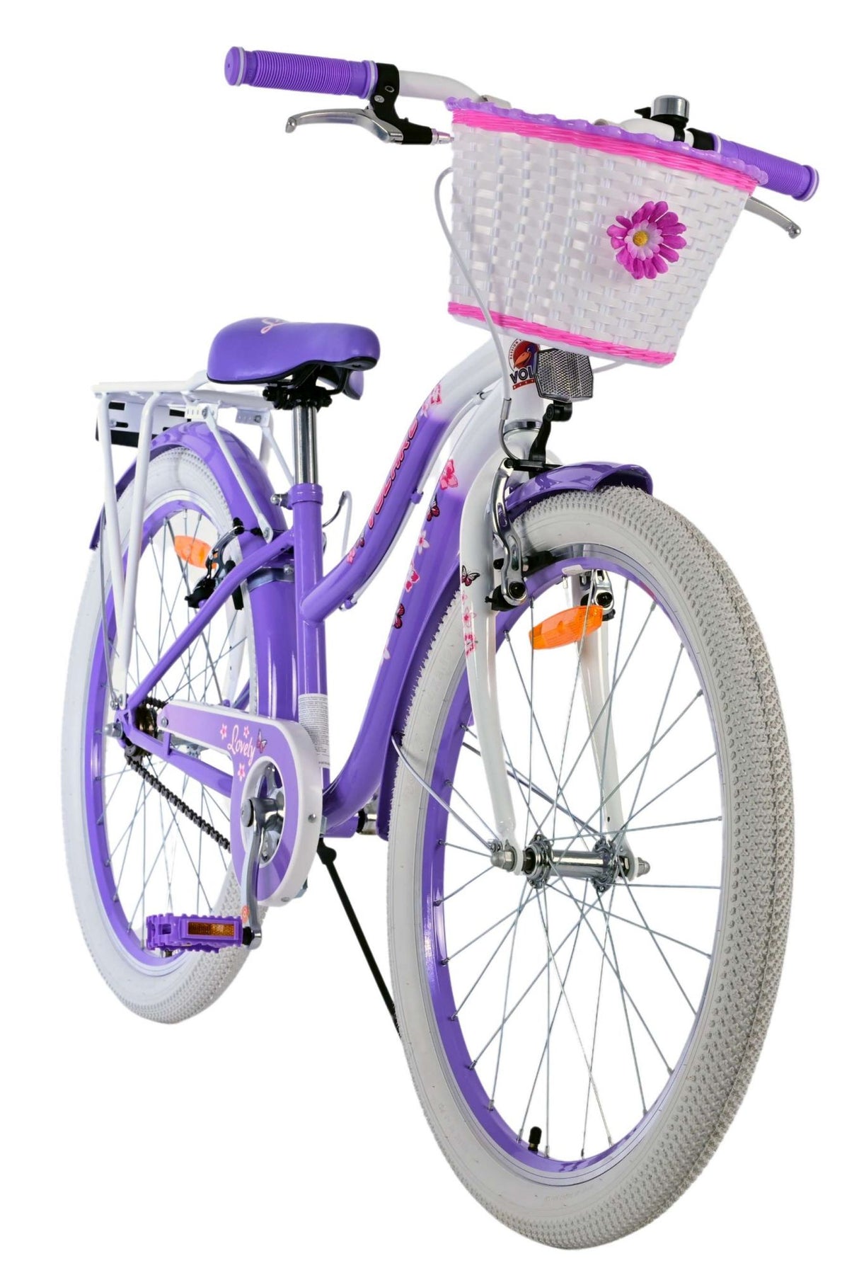 Volare joli vélo pour enfants - filles - 24 pouces - violet - deux freins à main
