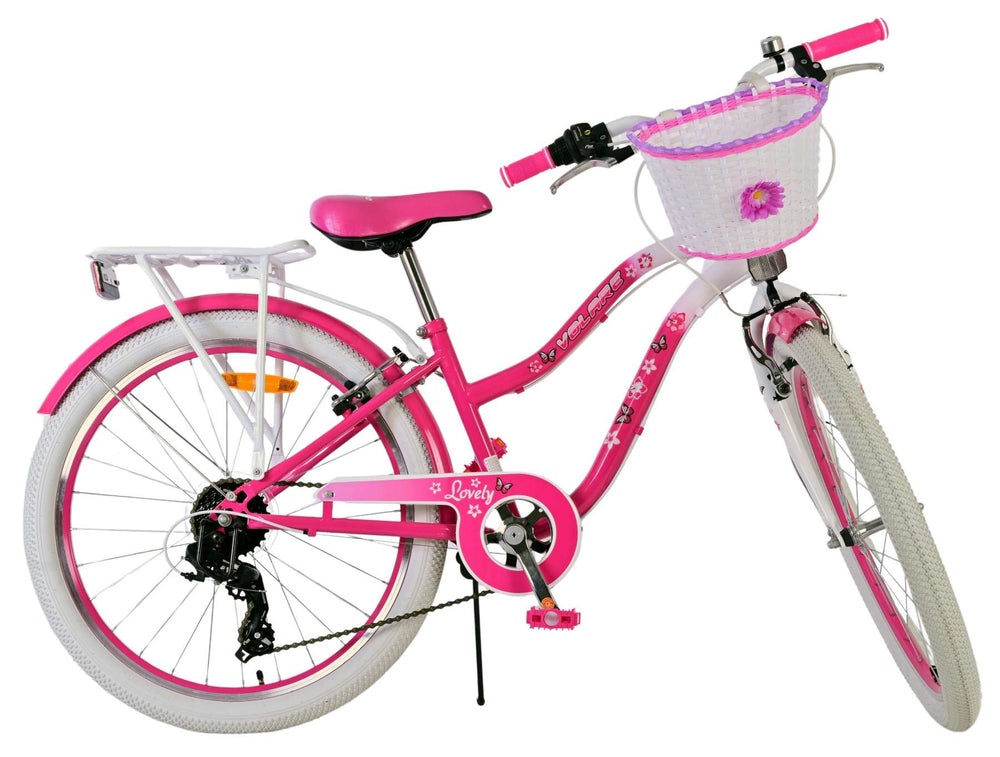 Joli vélo pour enfants Volare - filles - 24 pouces - rose - 7 vitesses