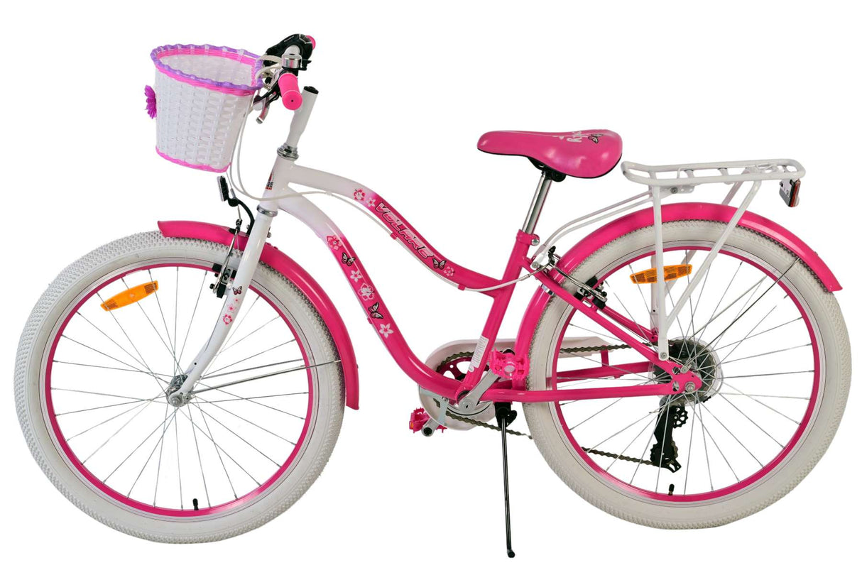 Joli vélo pour enfants Volare - filles - 24 pouces - rose - 7 vitesses