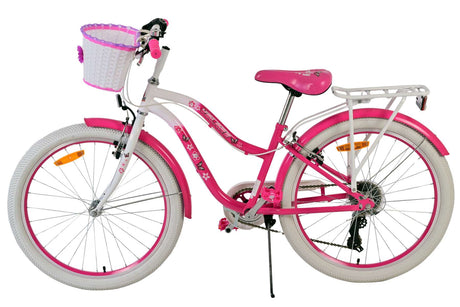 Joli vélo pour enfants Volare - filles - 24 pouces - rose - 7 vitesses