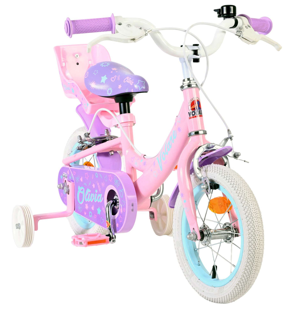 Vélo pour enfants Volare Olivia - filles - 12 pouces - rose - deux freins à main