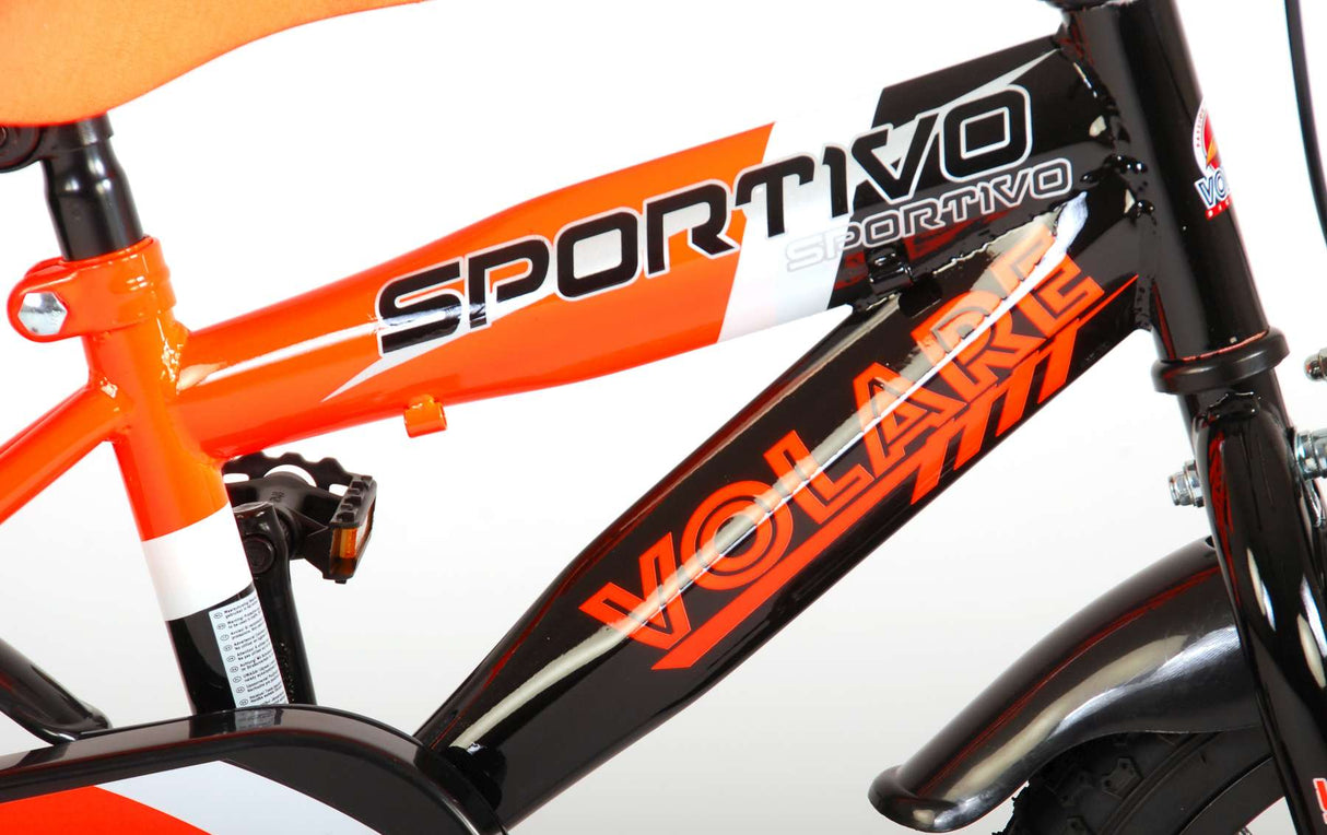 Volore Sportivo Kanner Bike Boys 14 Zoll Neon ORanje Black 95% versammelt