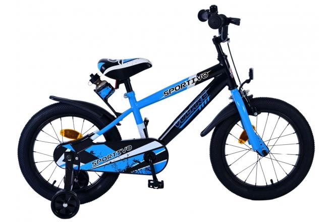 Vélo enfant Volare sportivo - garçons - 16 pouces - bleu noir