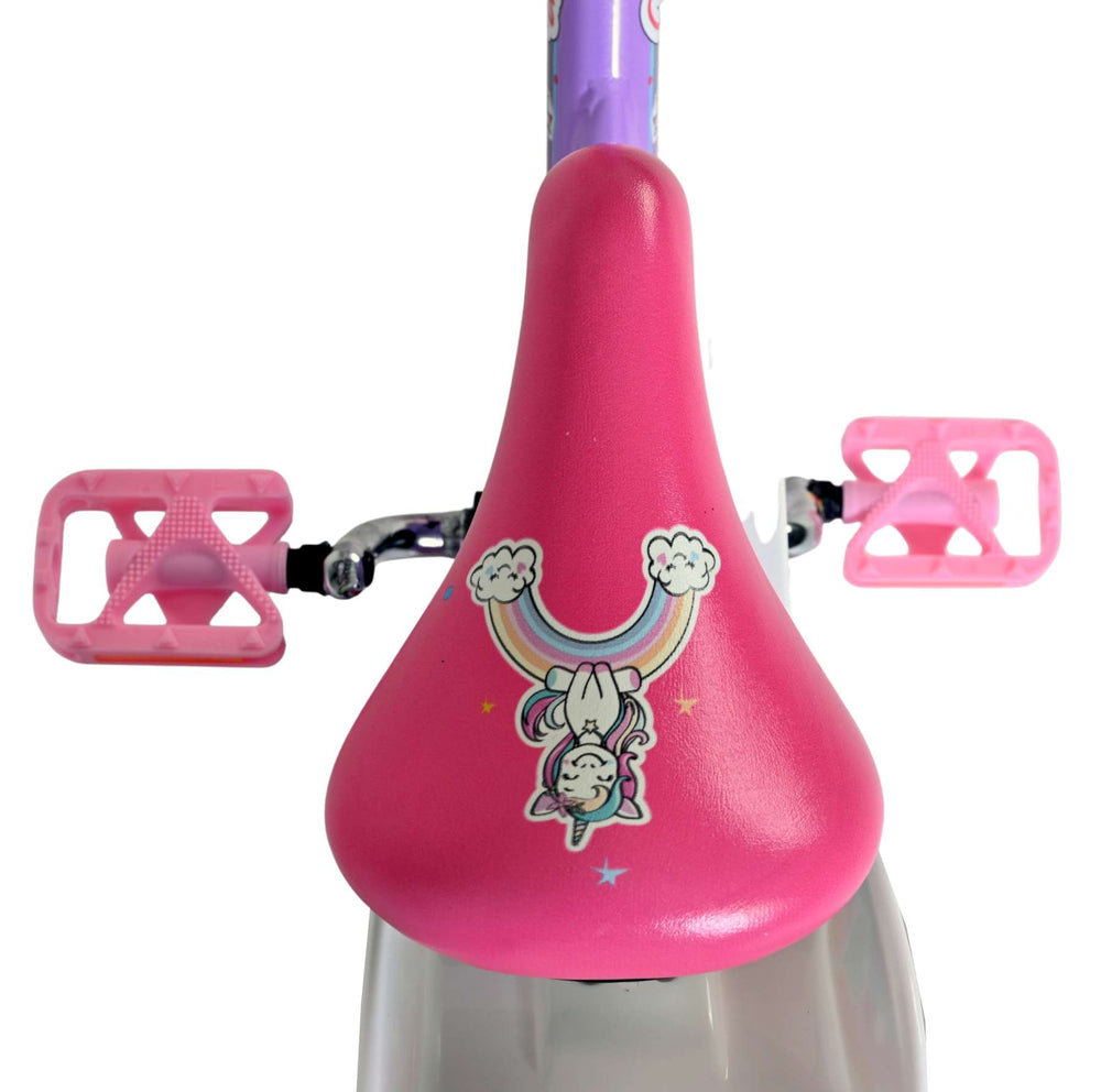 Vélo enfant licorne Volare - filles - 12 pouces - violet