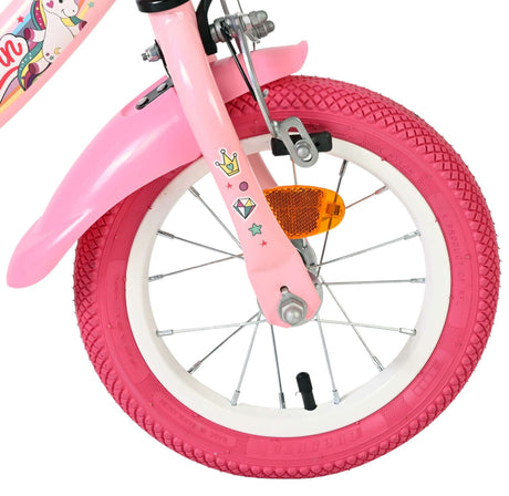 Vélo enfant licorne Volare - filles - 12 pouces - rose