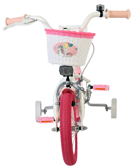 Vélo enfant licorne Volare - filles - 12 pouces - blanc