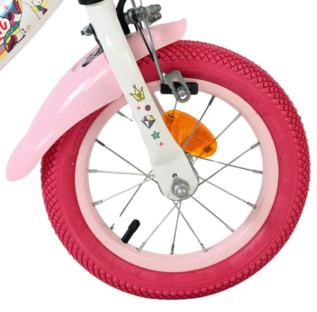 Vélo enfant Volare licorne - filles - 12 pouces - blanc - deux freins à main