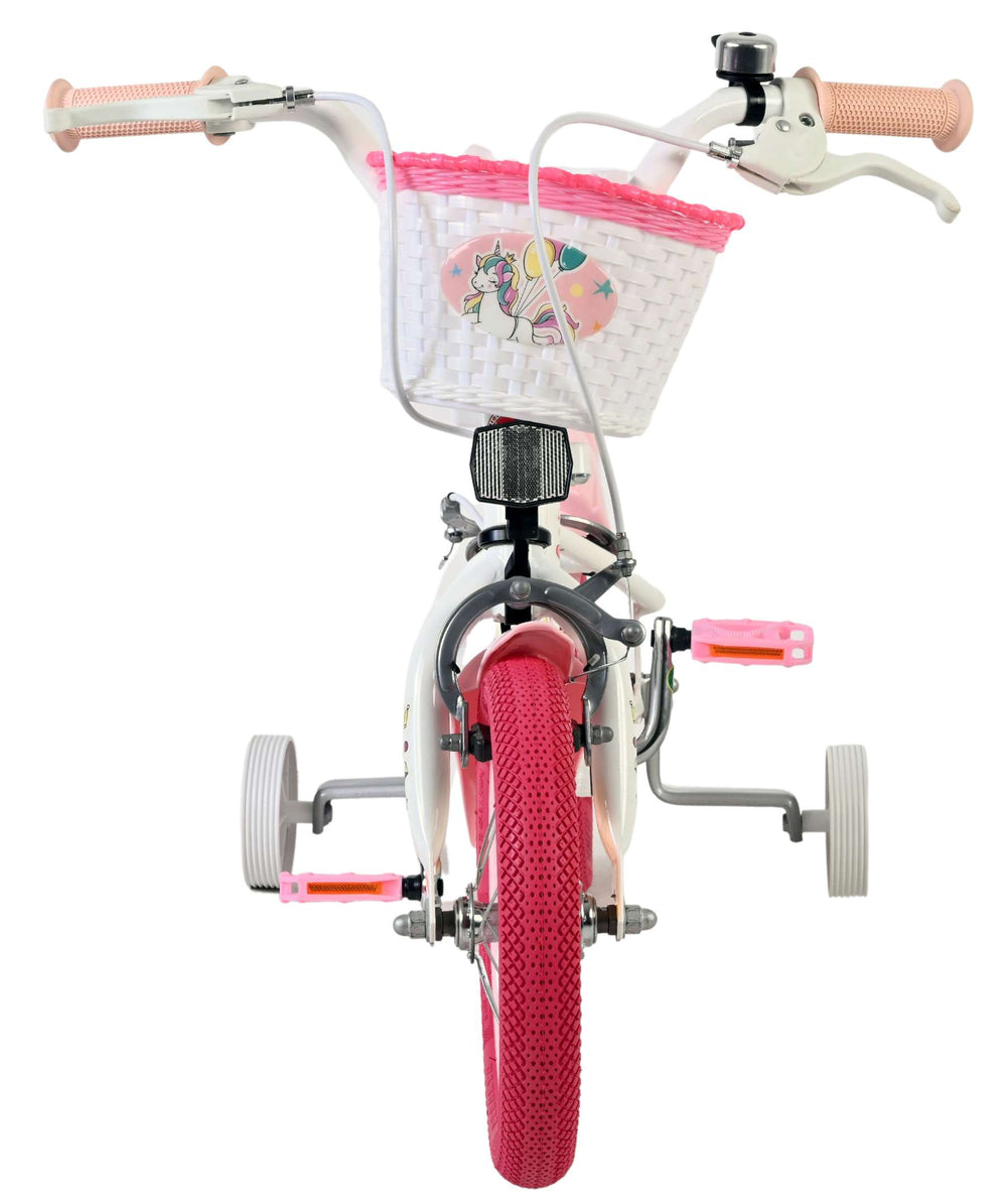 Vélo enfant Volare licorne - filles - 12 pouces - blanc - deux freins à main