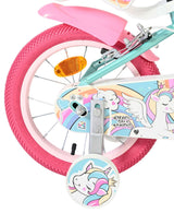 Vélo enfant Volare licorne - filles - 14 pouces - vert - deux freins à main