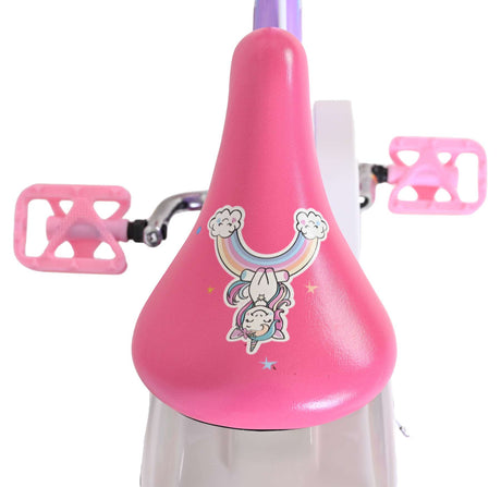 Vélo enfant licorne Volare - filles - 14 pouces - violet - deux freins à main