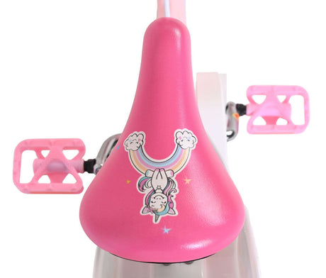 Vélo enfant Volare licorne - filles - 14 pouces - rose - deux freins à main