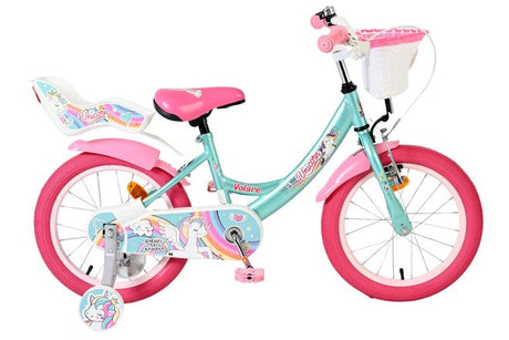 Vélo enfant Volare licorne - filles - 16 pouces - vert