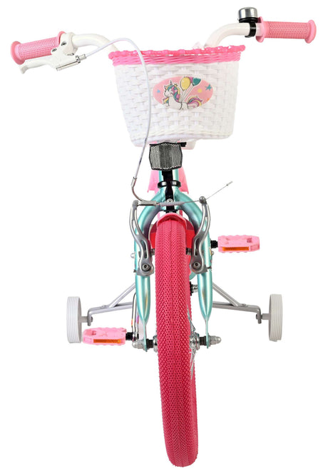 Vélo enfant Volare licorne - filles - 16 pouces - vert