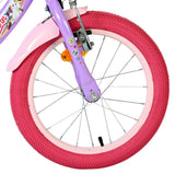 Vélo enfant Volare licorne - filles - 16 pouces - violet - deux freins à main