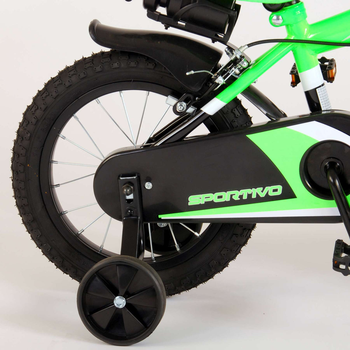 Volare Sportivo Bike para bicicletas para niños de 14 pulgadas neón verde negros dos frenos de mano 95% ensamblados