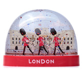 Grande boule à neige à paillettes souvenir de Londres garde royale en parade
