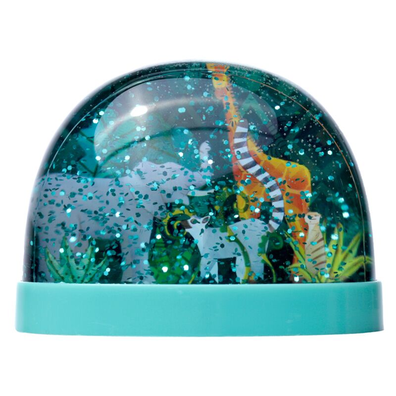 Grande boule à neige à paillettes animaux