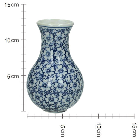 Kersten vaas aardewerk blue 13x7x7cm