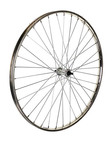 Roue avant Roland 28x1,1 2 en acier inoxydable mat