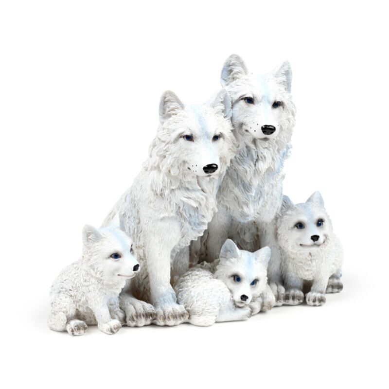 Famille de chiots loups