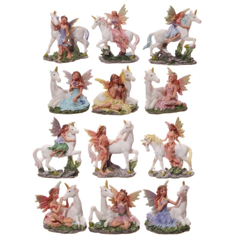 Figurines miniatures de fées et de licornes