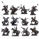 Figurines miniatures de chevaliers médiévaux