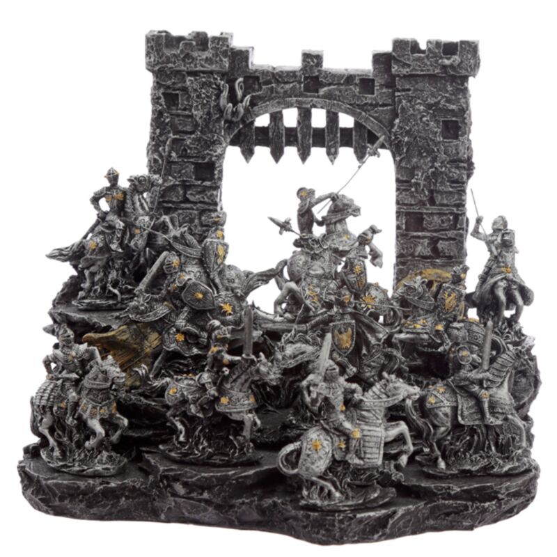 Figurines miniatures de chevaliers médiévaux