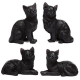 Figurines miniatures de chat noir
