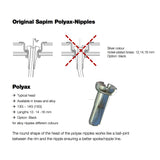 Écrou de rayon Sapim 14 polyax 16mm laiton argenté (100pcs)