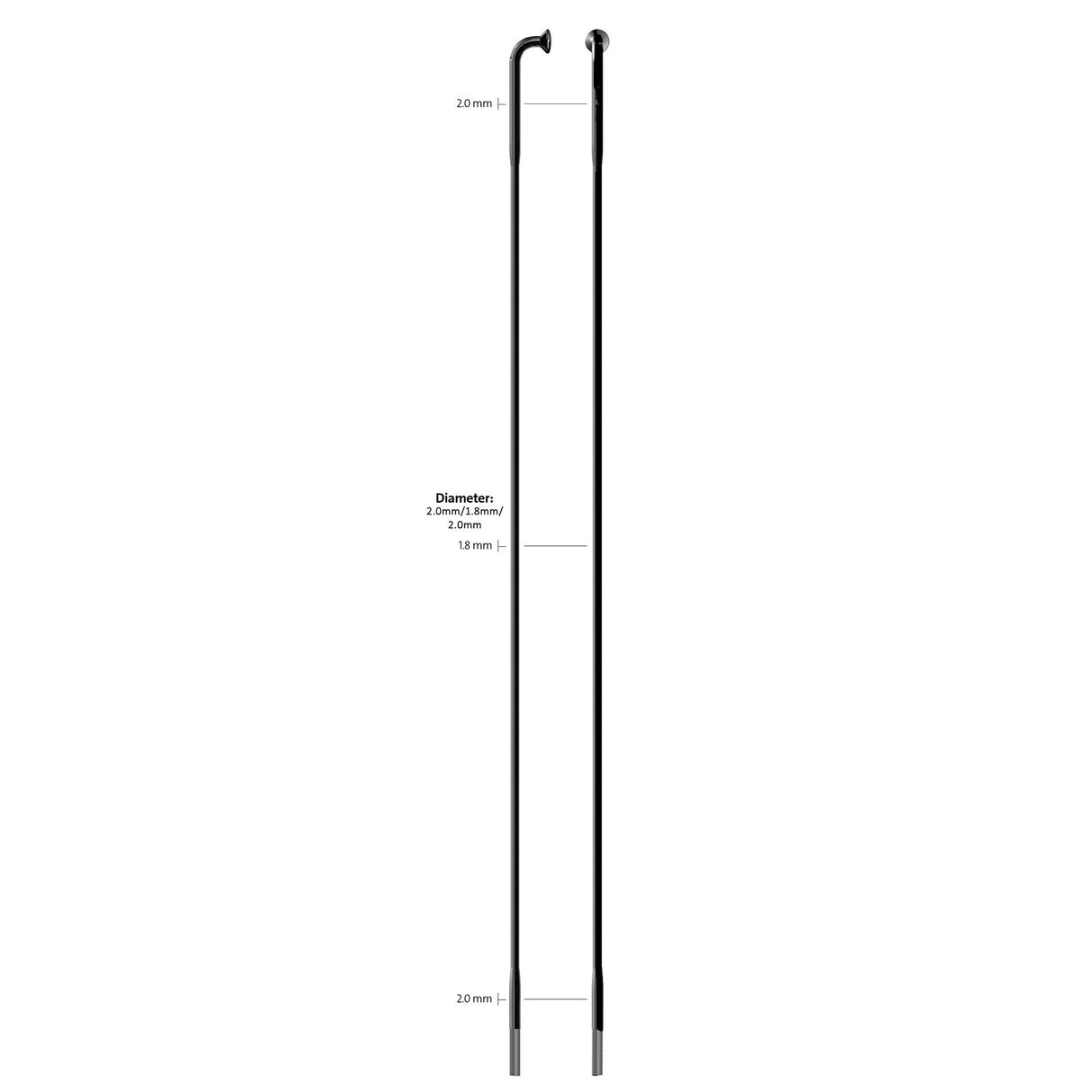 Sapim spaak 14-272l race rvs zwart zonder nippel (100st)