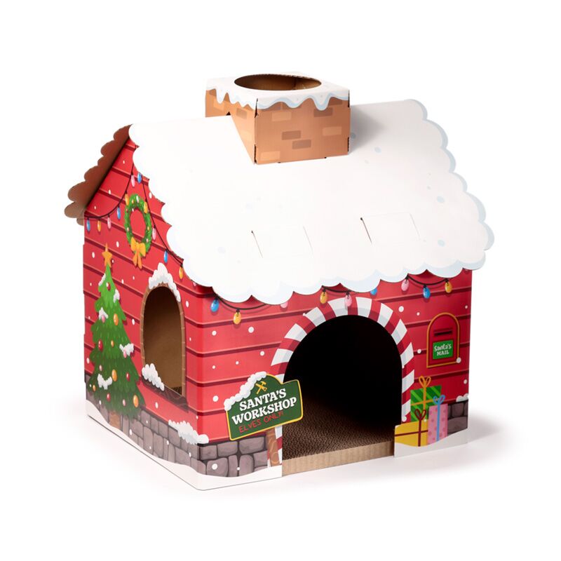 Grotte de Noël Maisonnette pour chat 100% carton Noël