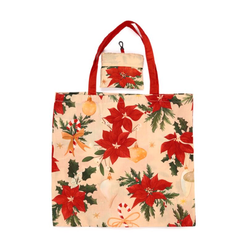 Sac pliable Rpet - poinsettia botaniques de Noël