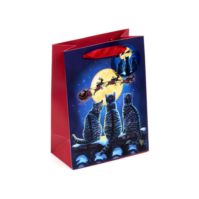 Chats de Noël Lisa Parker - sac cadeau moyen