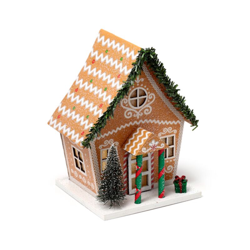 Décoration LED de maison de noël en pain d'épice