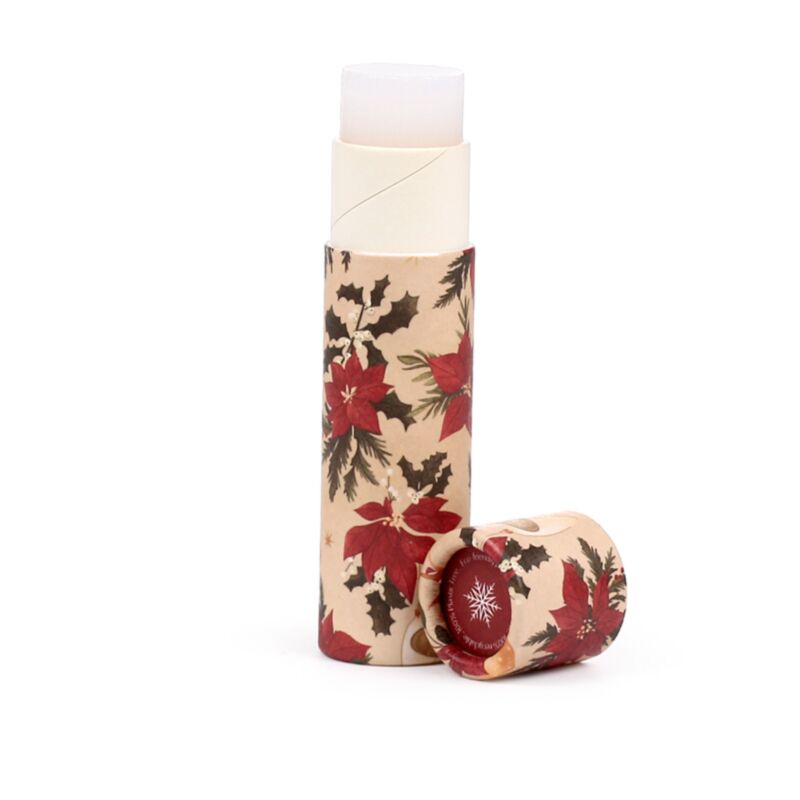 Bâton de baume à lèvres en papier botanique de Noël