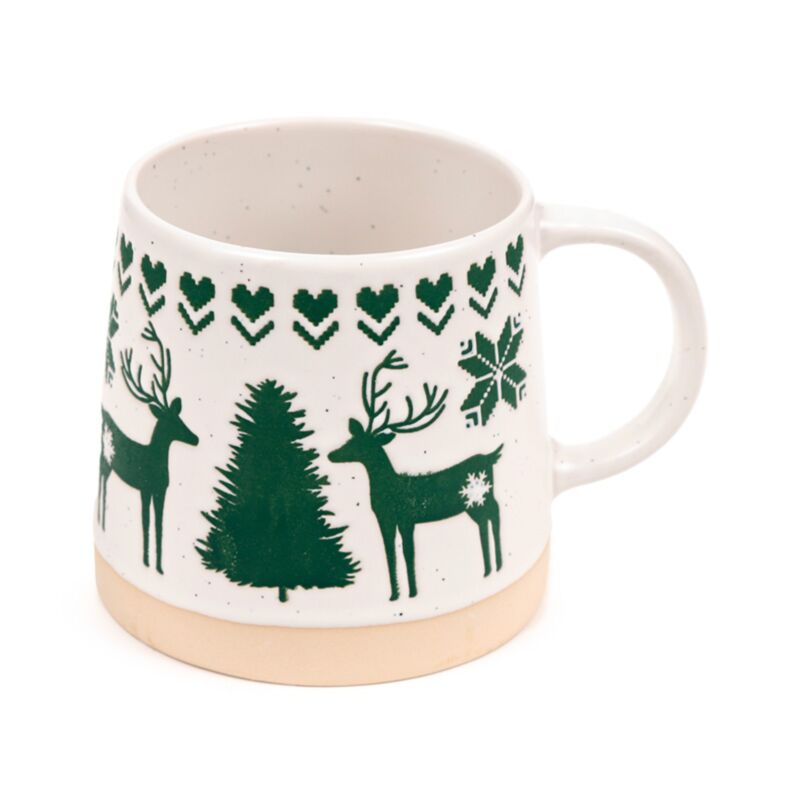 Mug conique en grès renne vert