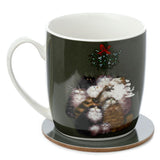 Kim Haskins 12 chats pour dessous de verre en porcelaine de Noël