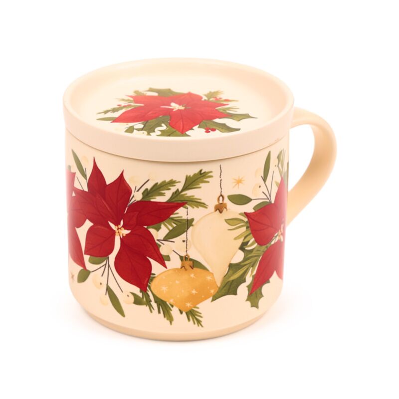 Ensemble de dessous de verre en porcelaine botaniques de Noël