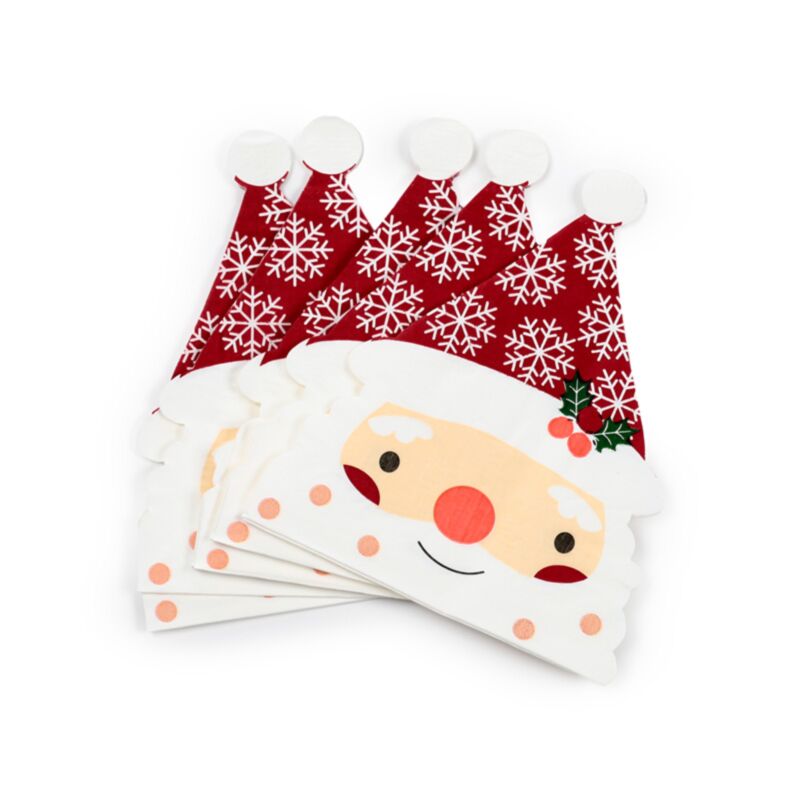 Pack de 12 serviettes de fête en papier 3 épaisseurs Noël Père Noël