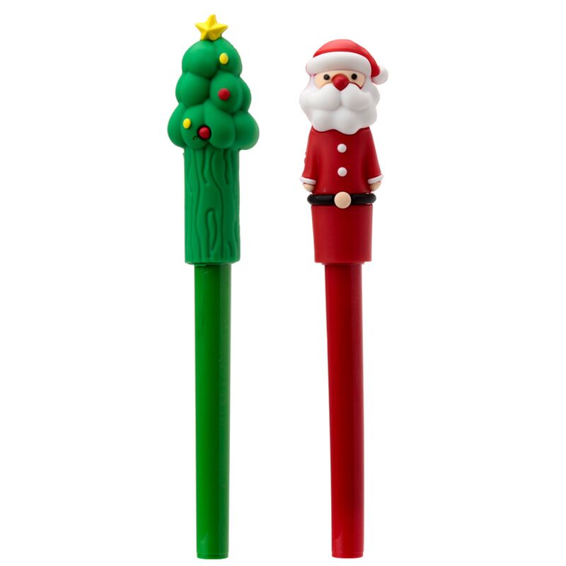 Stylo PVC Noël Festif - Bleu