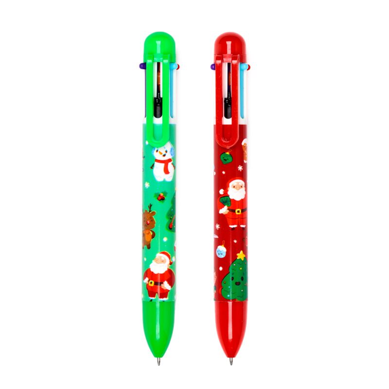 Stylo multicolore de Noël Jingle (6 couleurs)