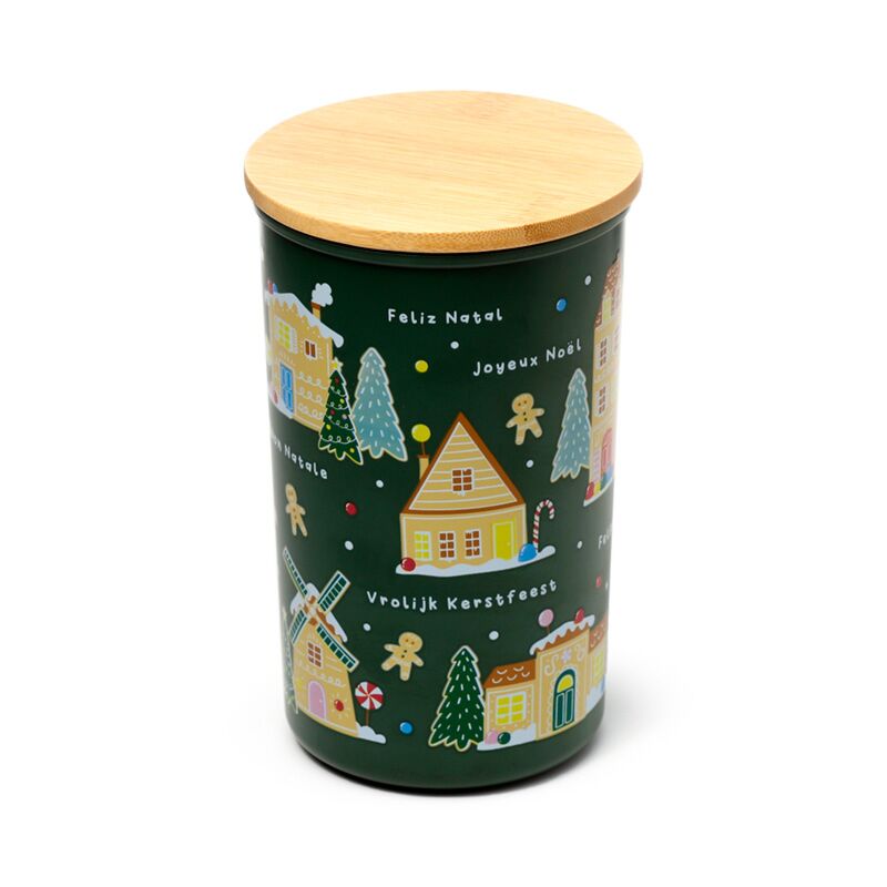 Pot de rangement en bambou rpet village de Noël Baker Street