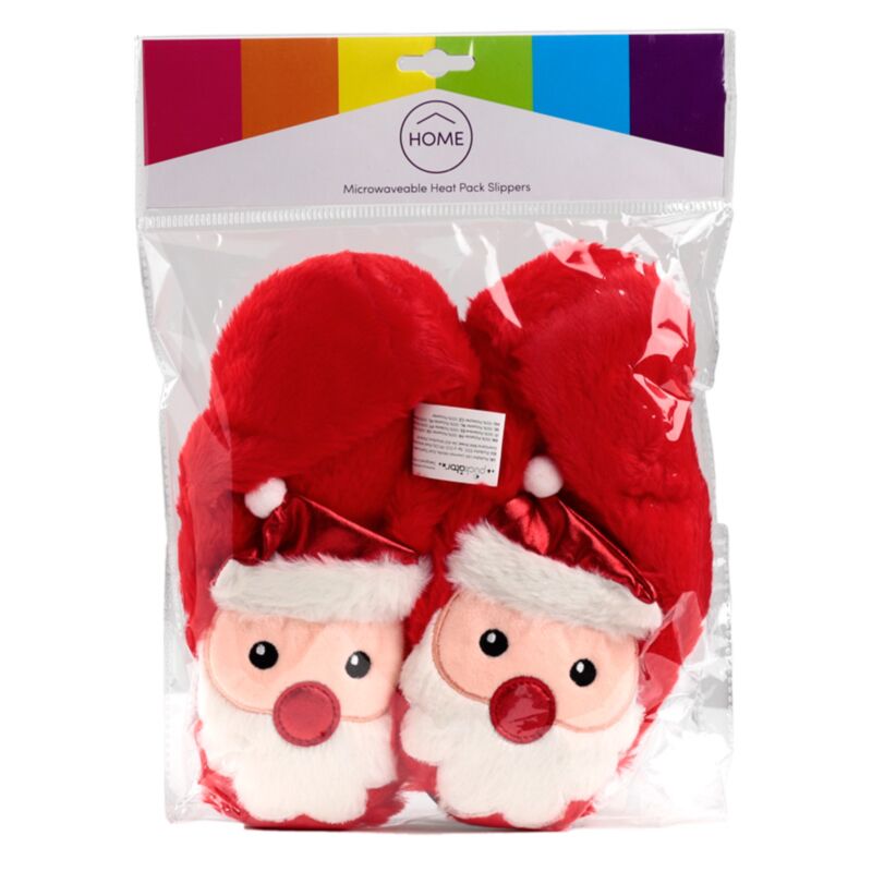 Pantoufles chauffantes pour micro-ondes Père Noël (unisexe taille unique)