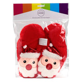 Pantoufles chauffantes pour micro-ondes Père Noël (unisexe taille unique)