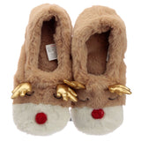 Chaussons chauffants pour micro-ondes rennes (unisexe taille unique)